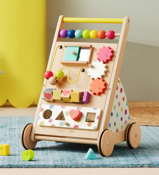 Premium Natural Wooden Activity Walker